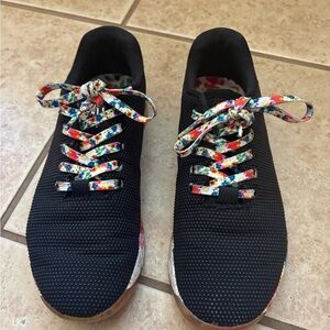 NOBULL Black Sneakers Multicolor Flower Sole workout weightlifting